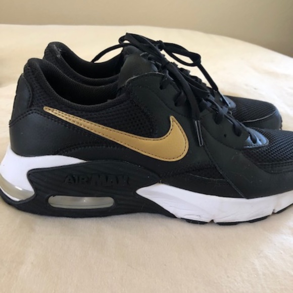 Nike Shoes - Nike Air Max Black with Gold Swoosh Shoe